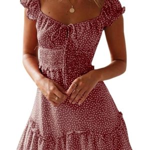 Summer Ruffle Sleeve Sweetheart neckline Dress